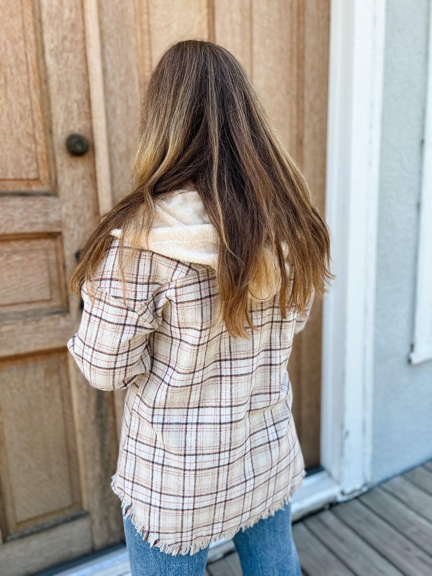 Cover Me Up Flannel Jacket - Sand
