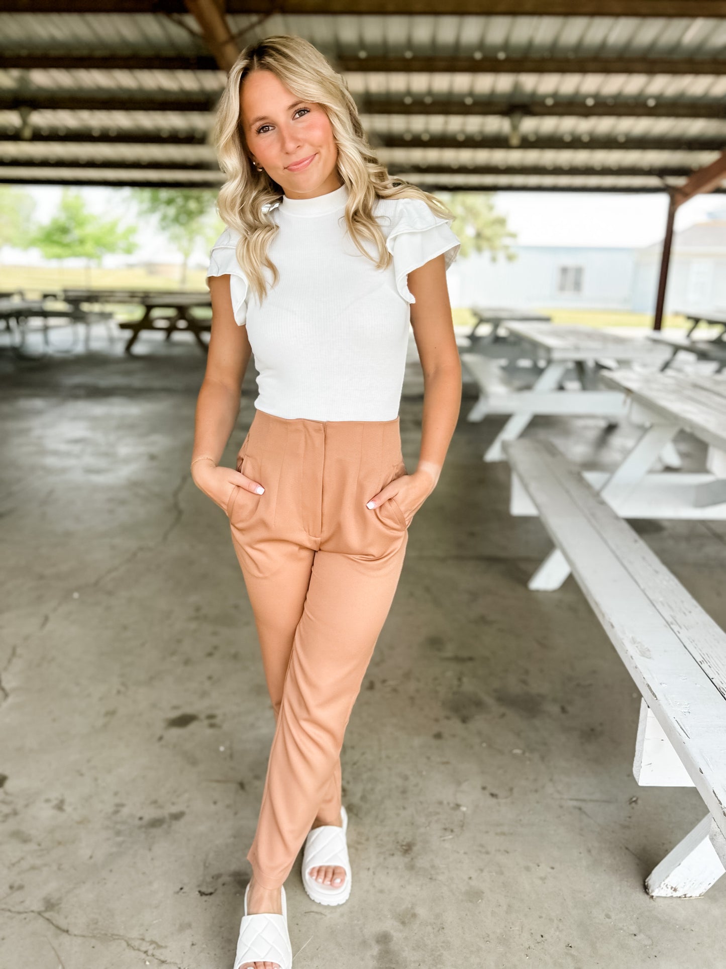 Jaelyn Corporate Pants - Taupe