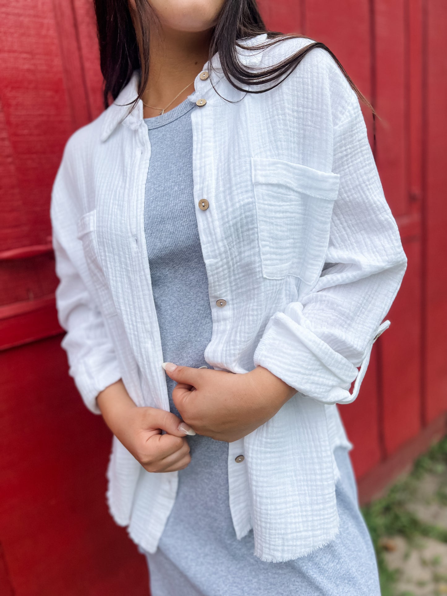 Good Gauze Button Down - Ivory