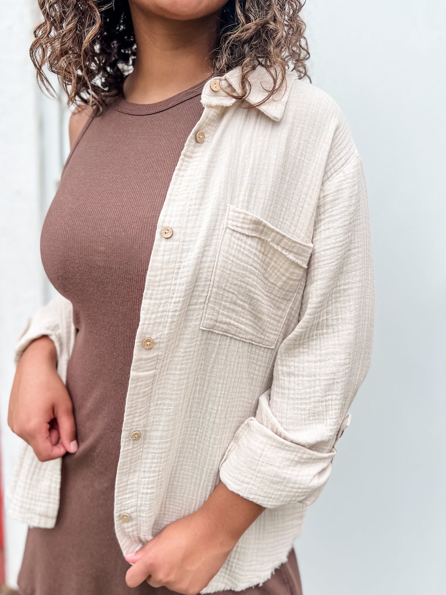 Good Gauze Button Down - Sand