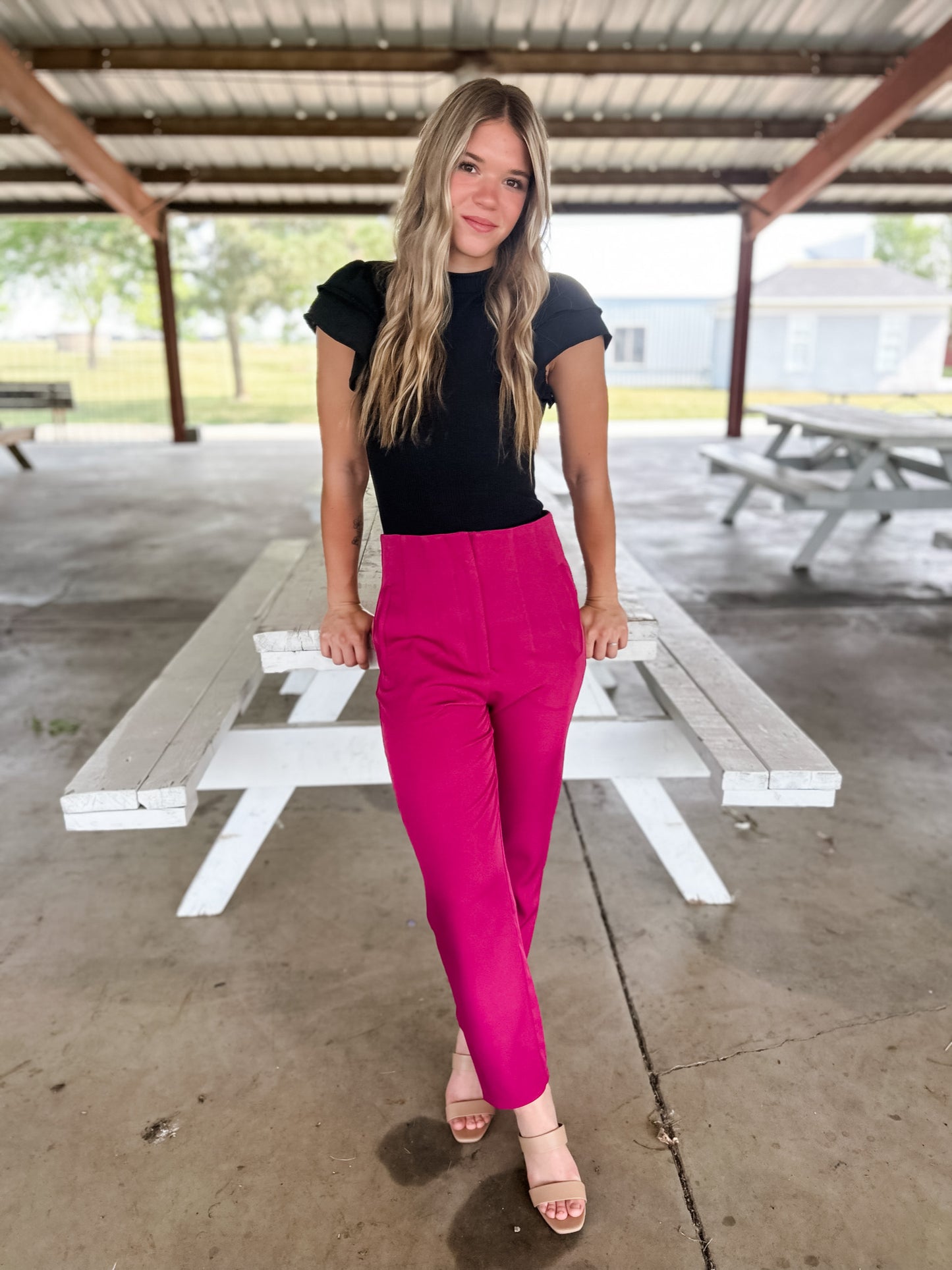 Jaelyn Corporate Pants - Magenta