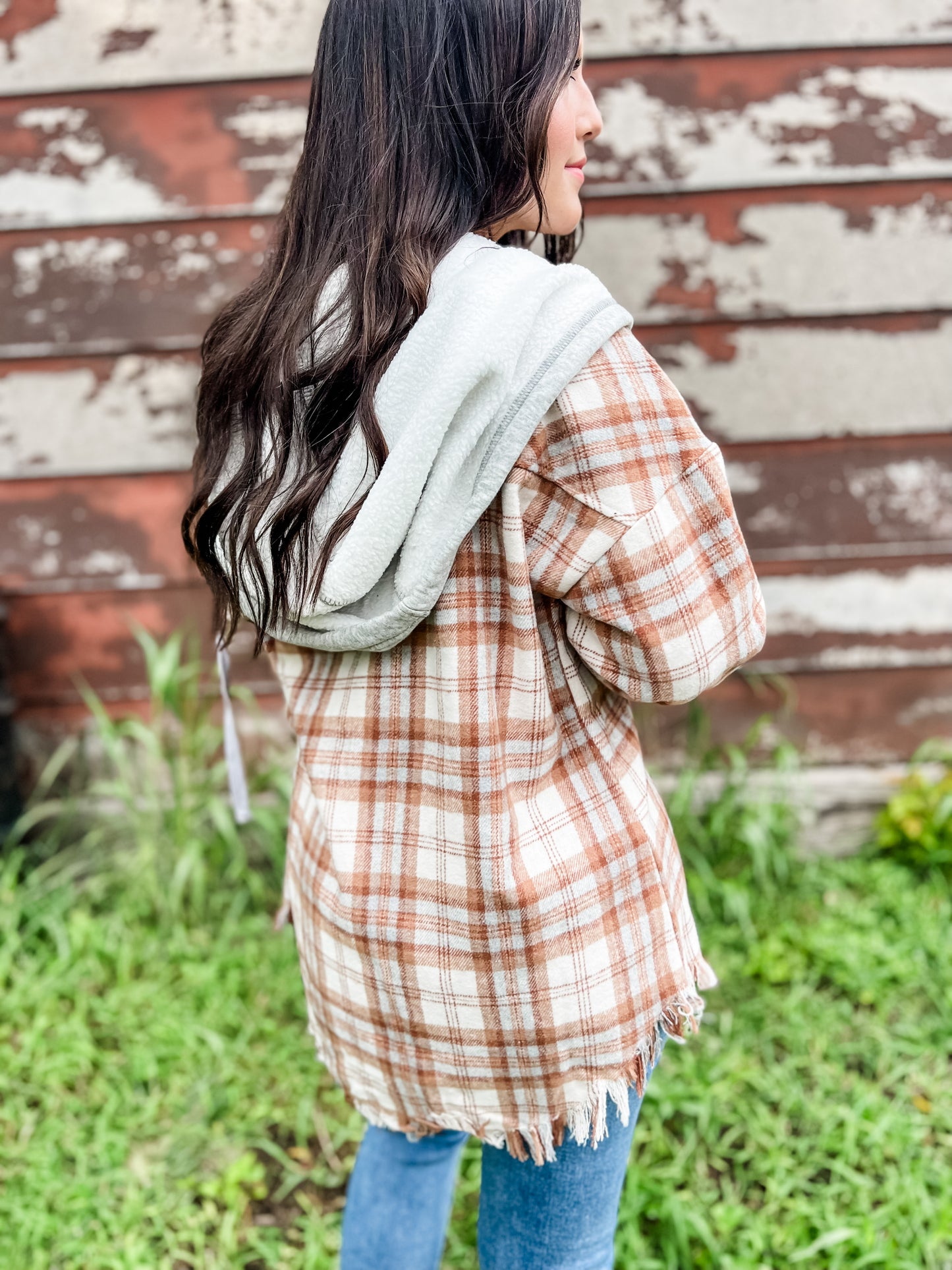 Cover Me Up Flannel Jacket - Camel