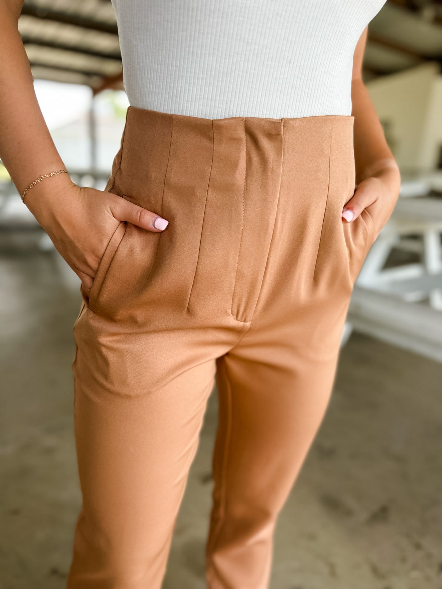 Jaelyn Corporate Pants - Taupe