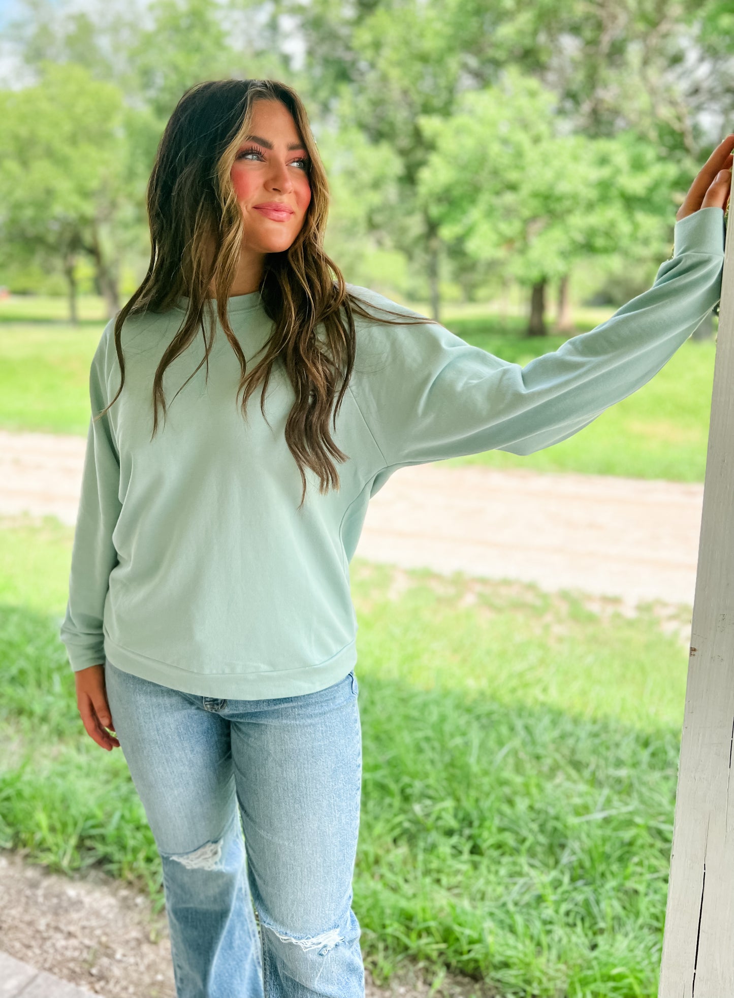 Never Enough Lightweight Crew - Dusty Teal