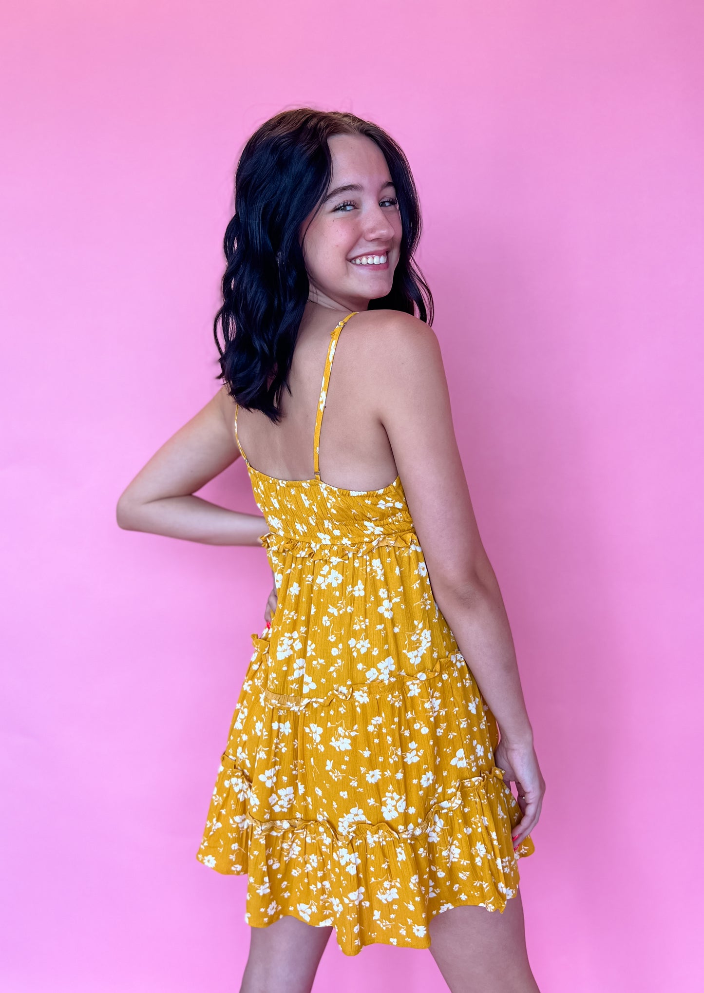 Sydney Floral Mini Dress - Yellow