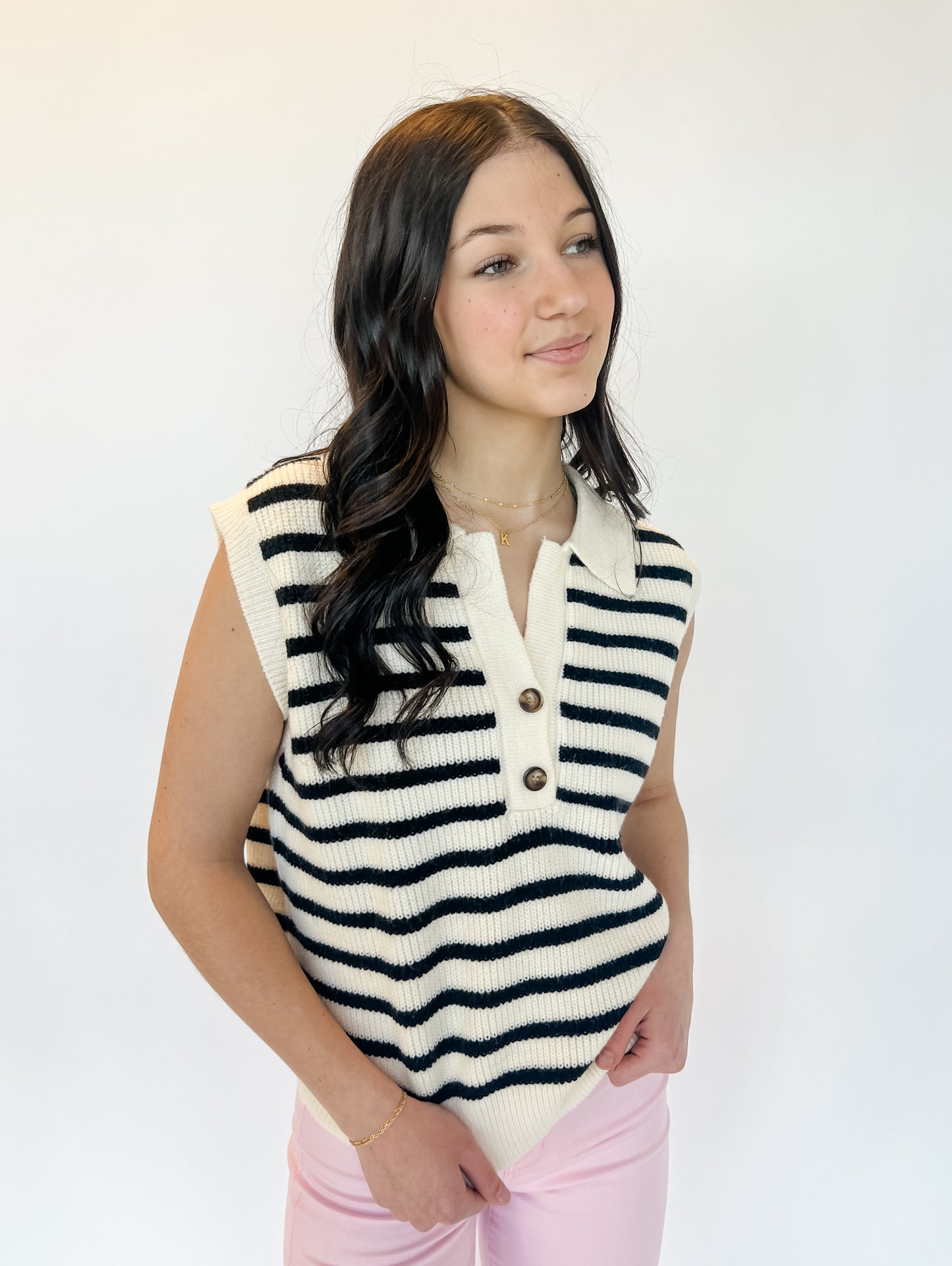 Emmie Striped Sweater Vest