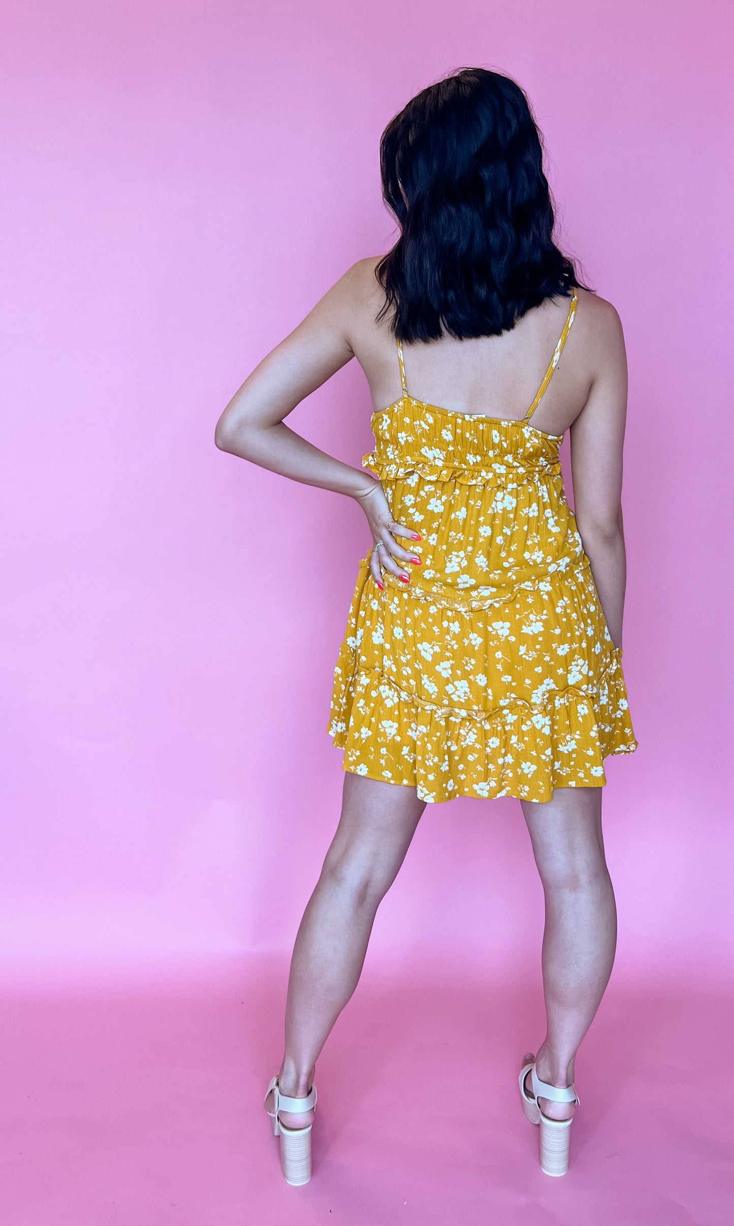 Sydney Floral Mini Dress - Yellow