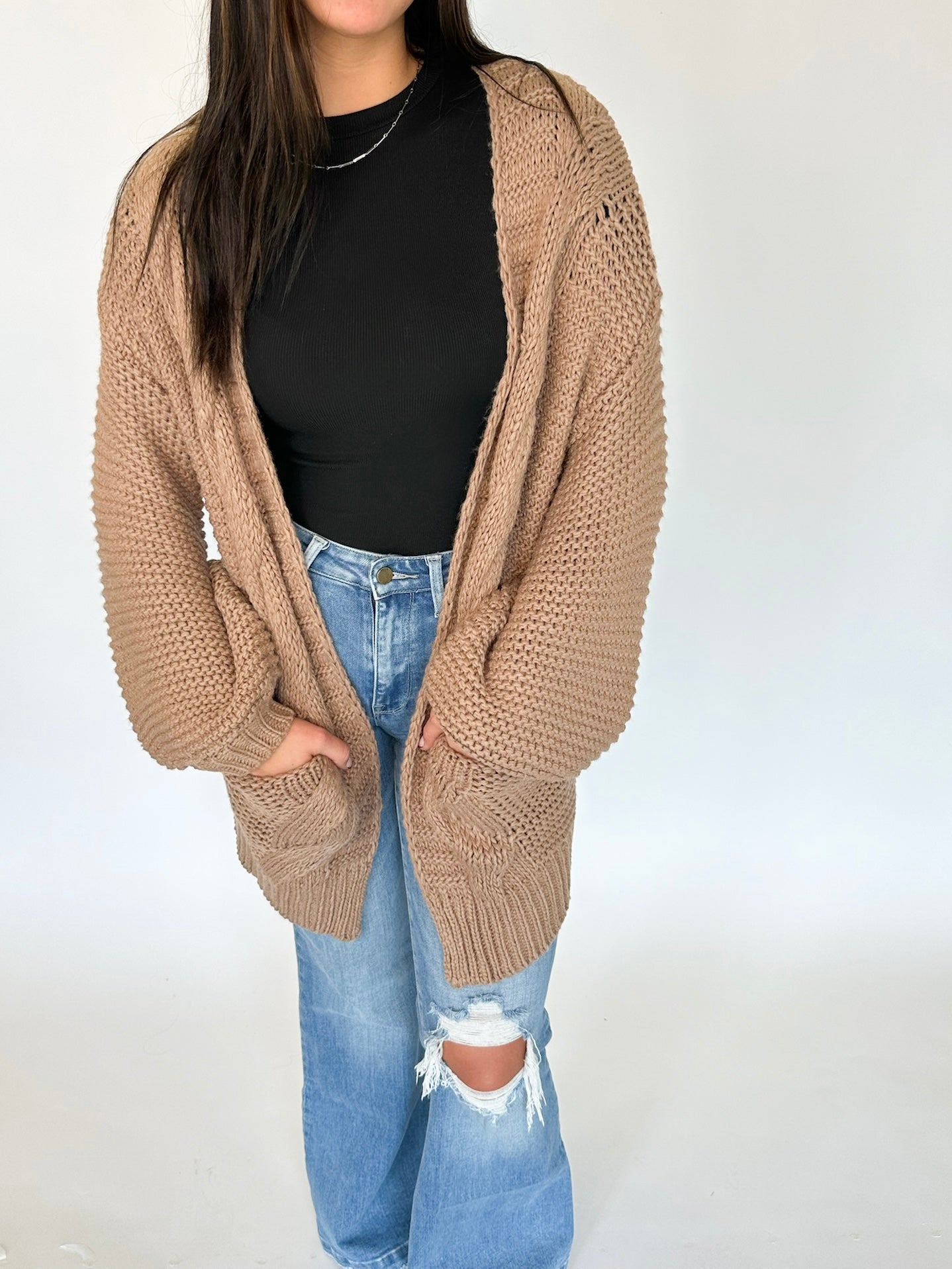 Wondering Why Cable Knit Cardigan
