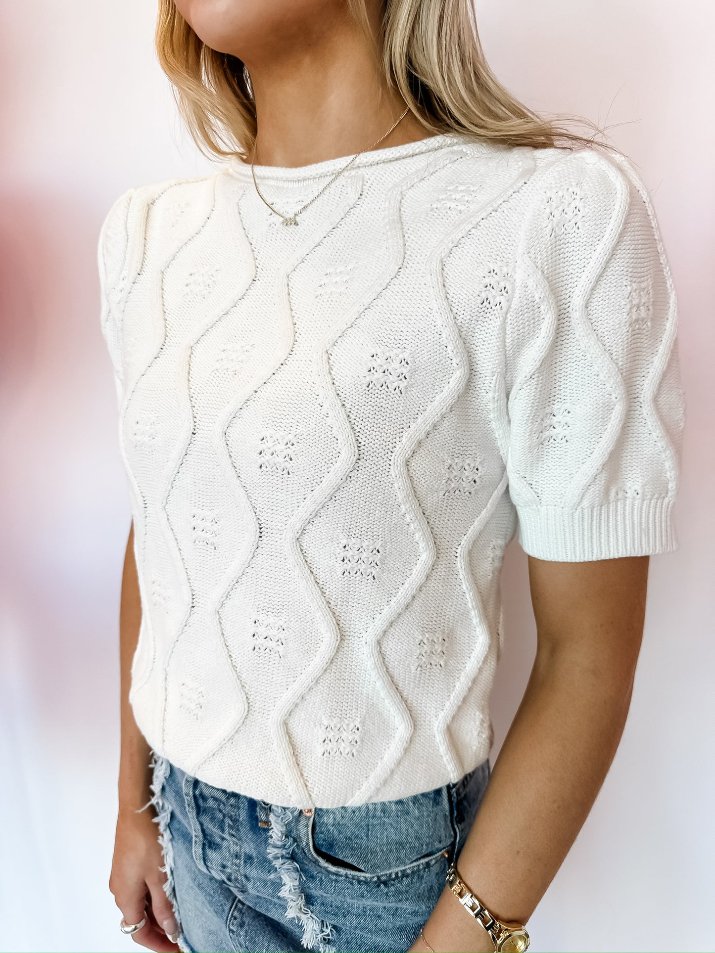 Elle Embellished Sweater - White