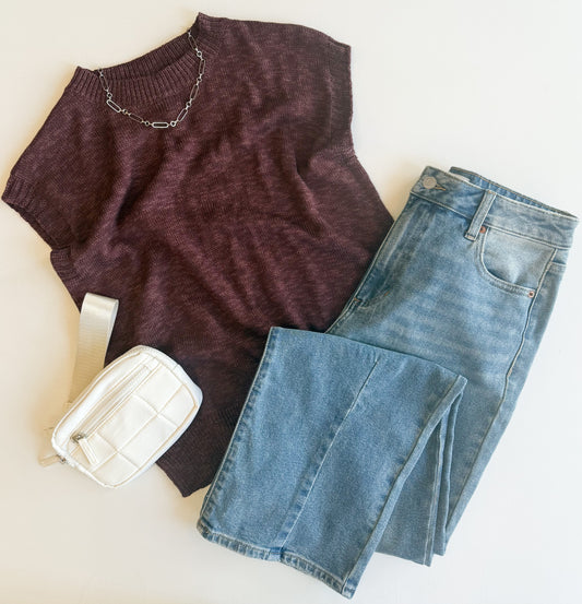 Apple Crisp Sweater Top - Chocolate