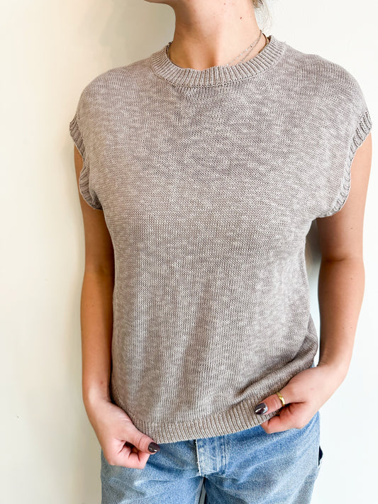 Apple Crisp Sweater Top - Taupe