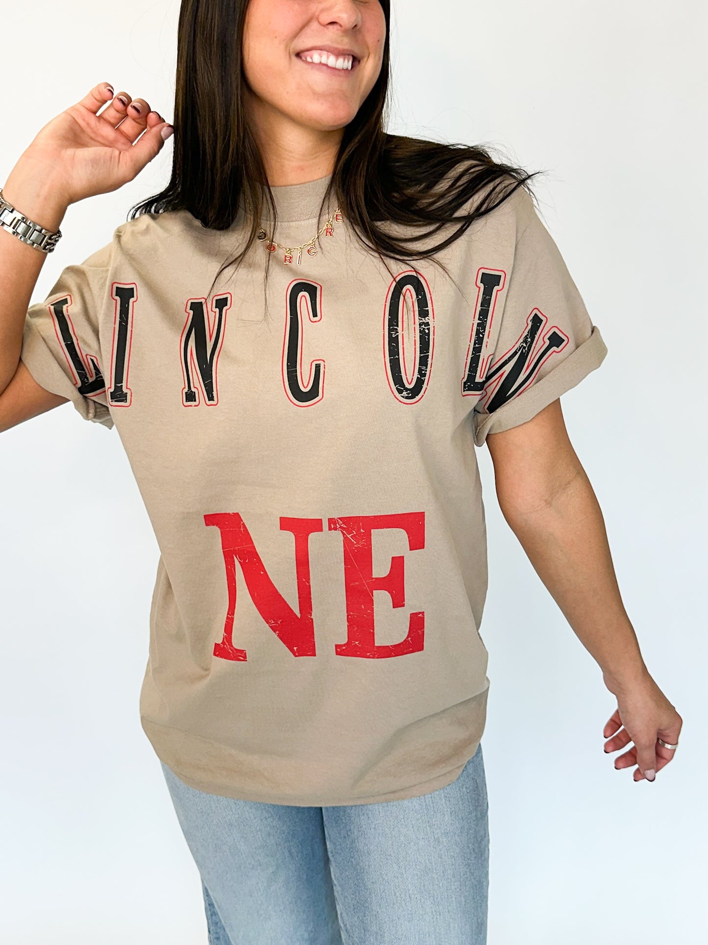 LINCOLN NE Heavyweight Tee - Sand
