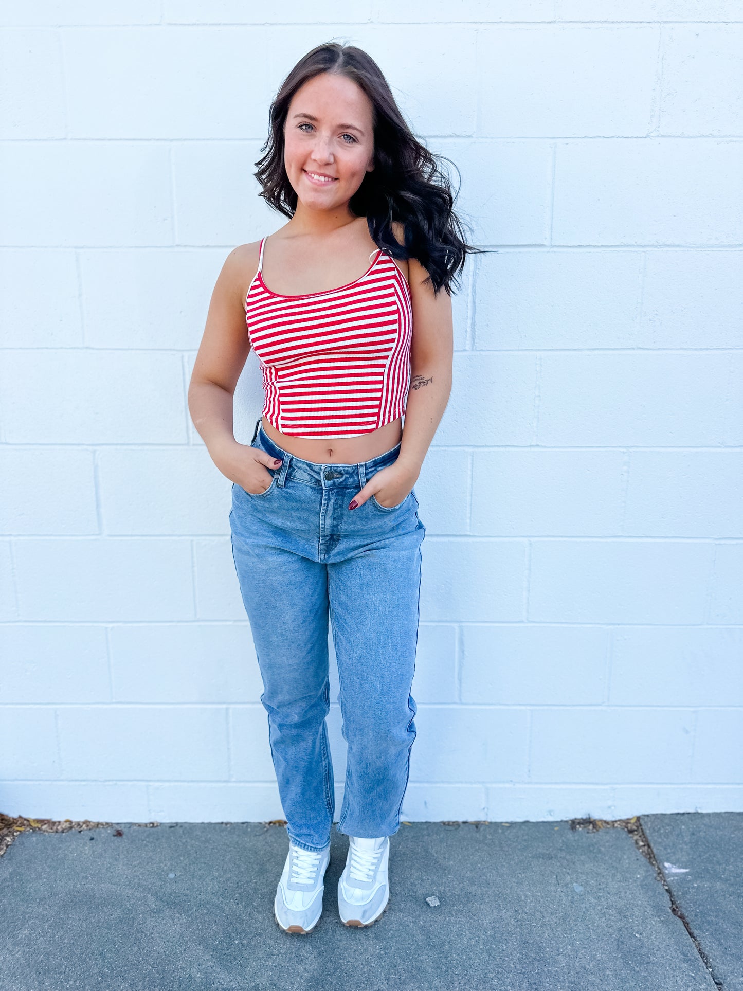 Eliana Stripe Tank - Red/White