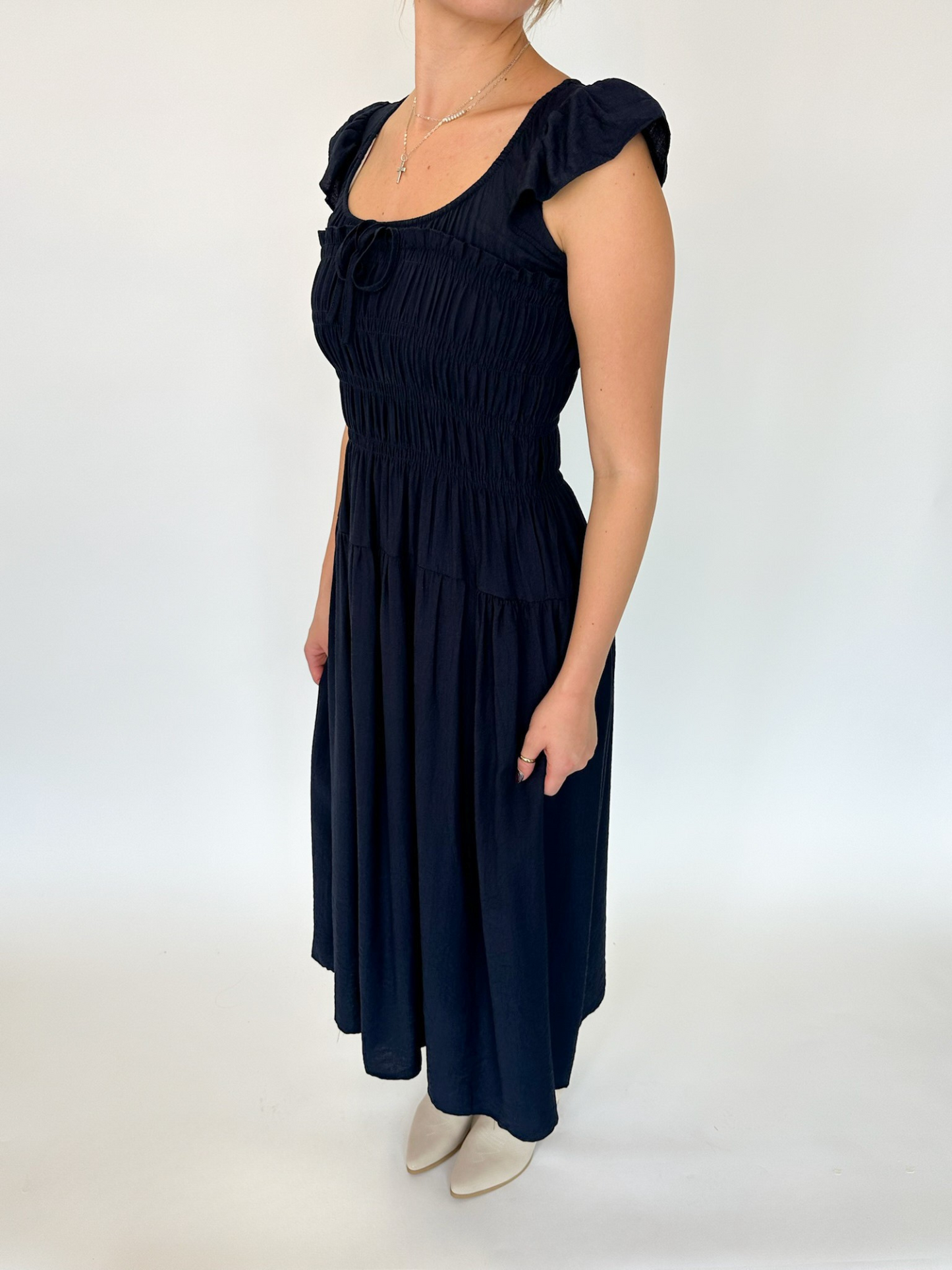 Rosalie Midi Dress - Navy