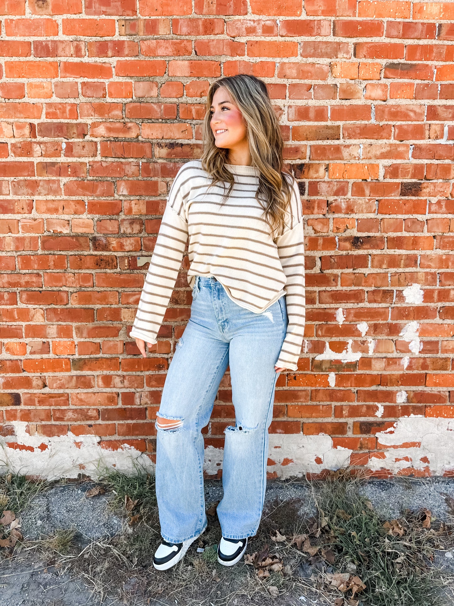 Head over Boots Striped Soft Sweater - Ivory