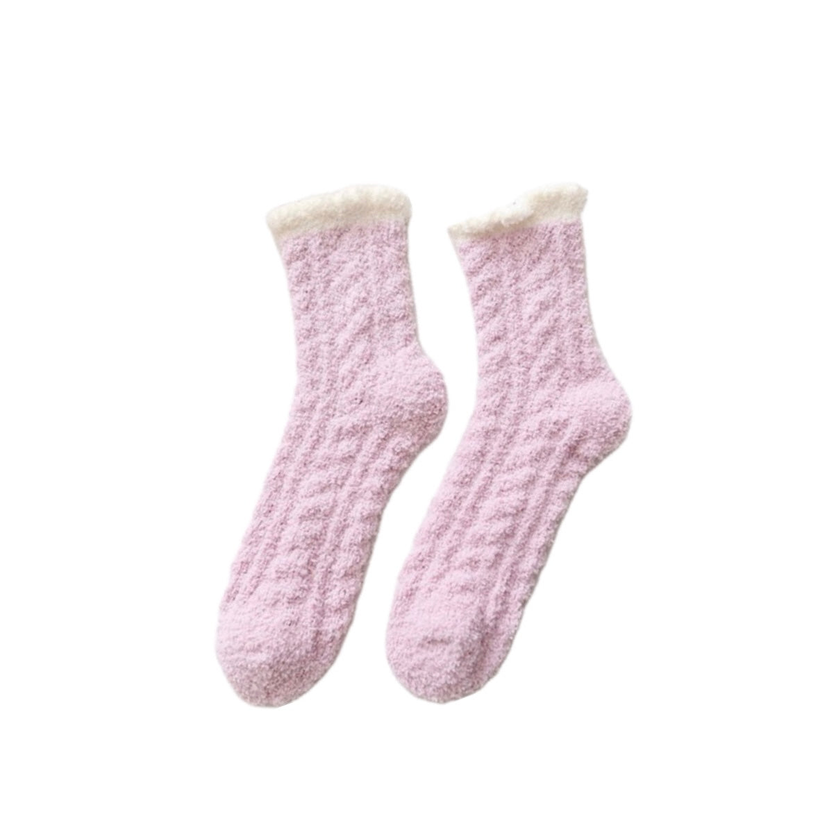 Two-Toned Plush Socks - Mauve