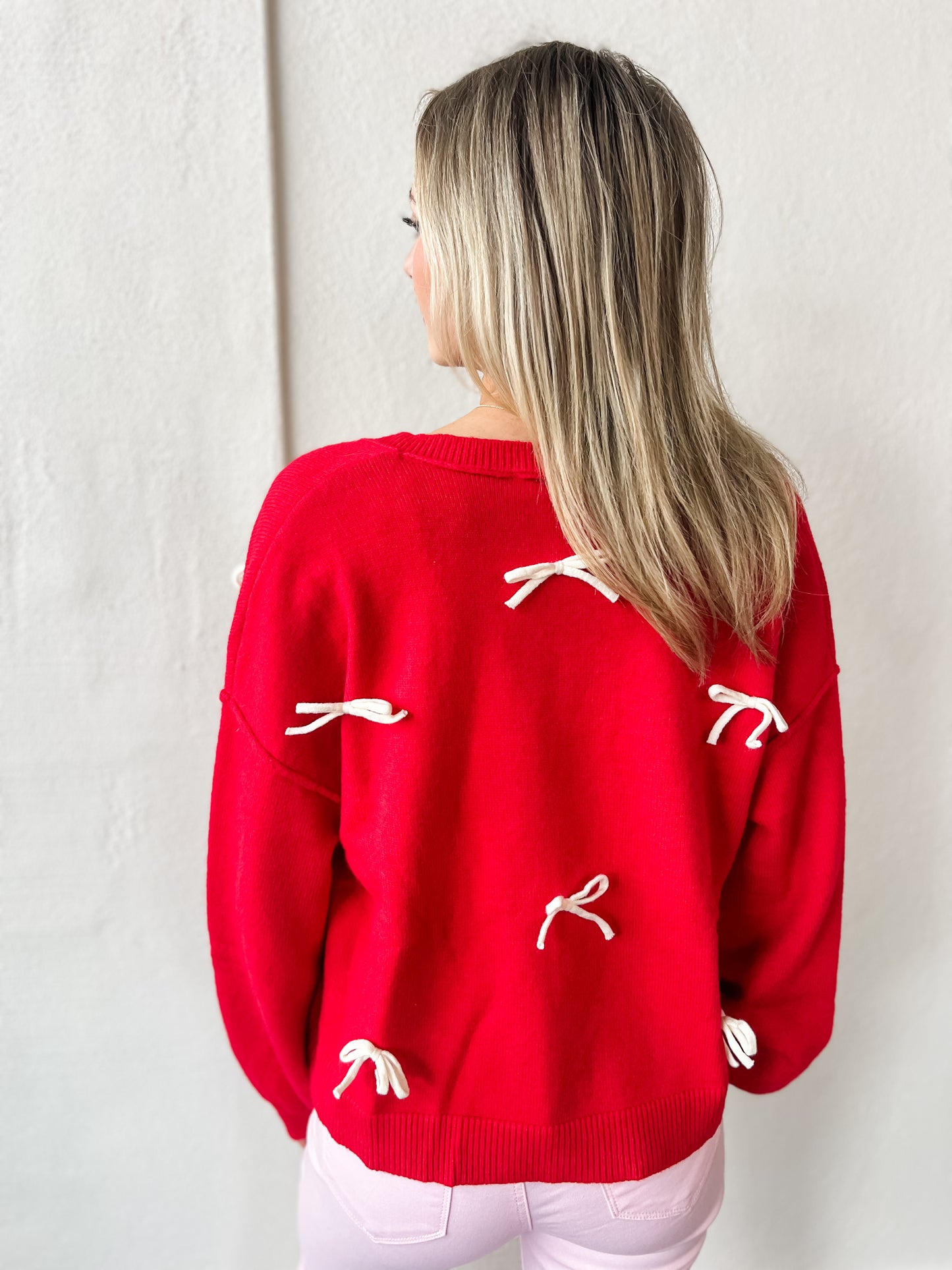 Sweet Bows Cardigan - Red