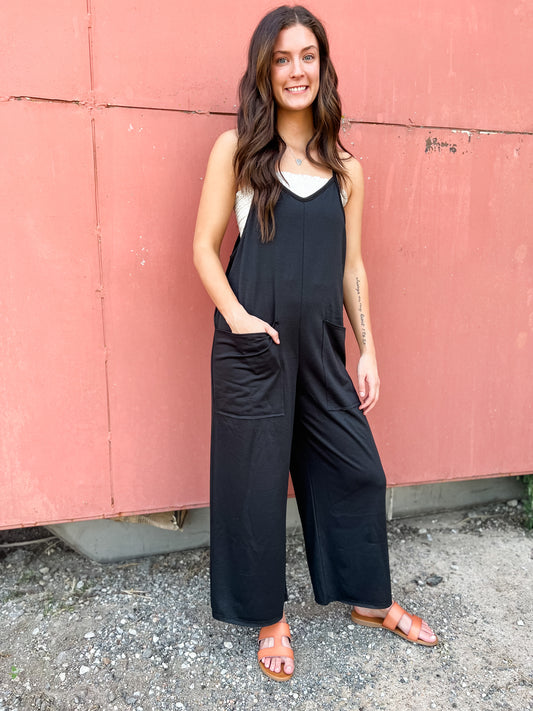 Double Barrel Overall Jumper - Black