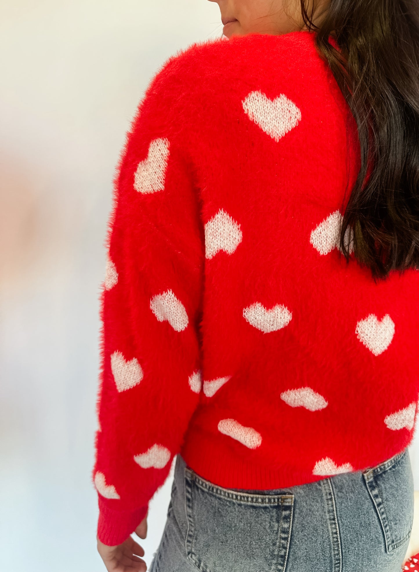 Soft Hearted Furry Knit Sweater