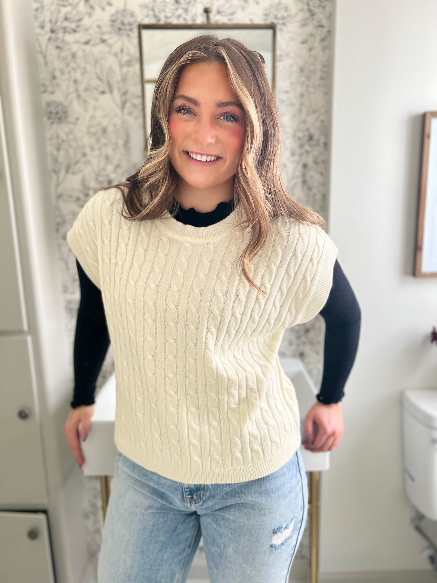 Abbie Sweater Vest - Ivory