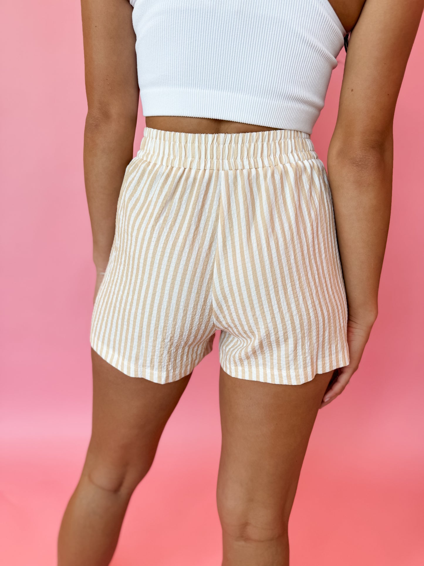 Striped Ruched Shorties - Yellow