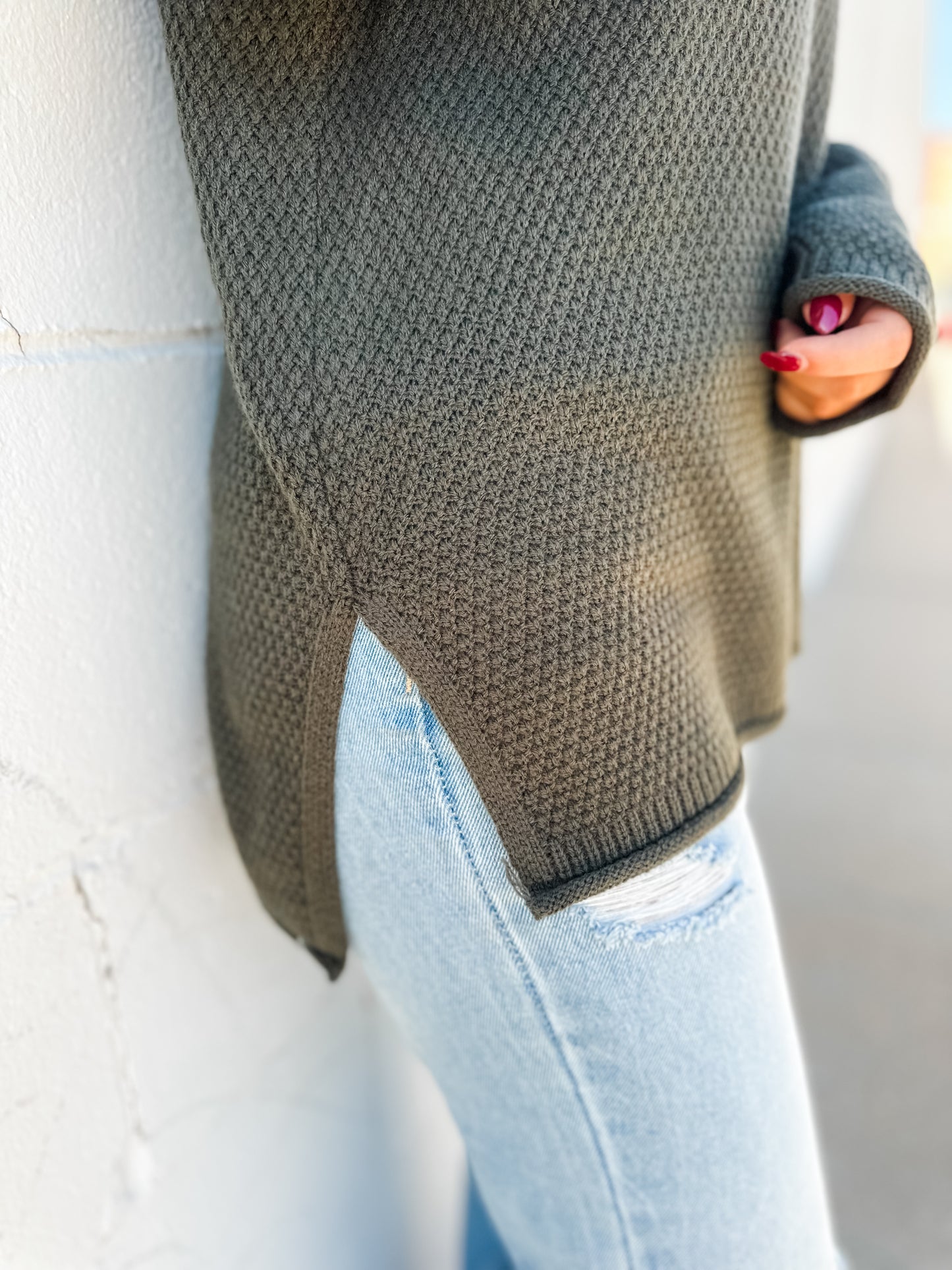 Perfect Henley Sweater - Dark Olive