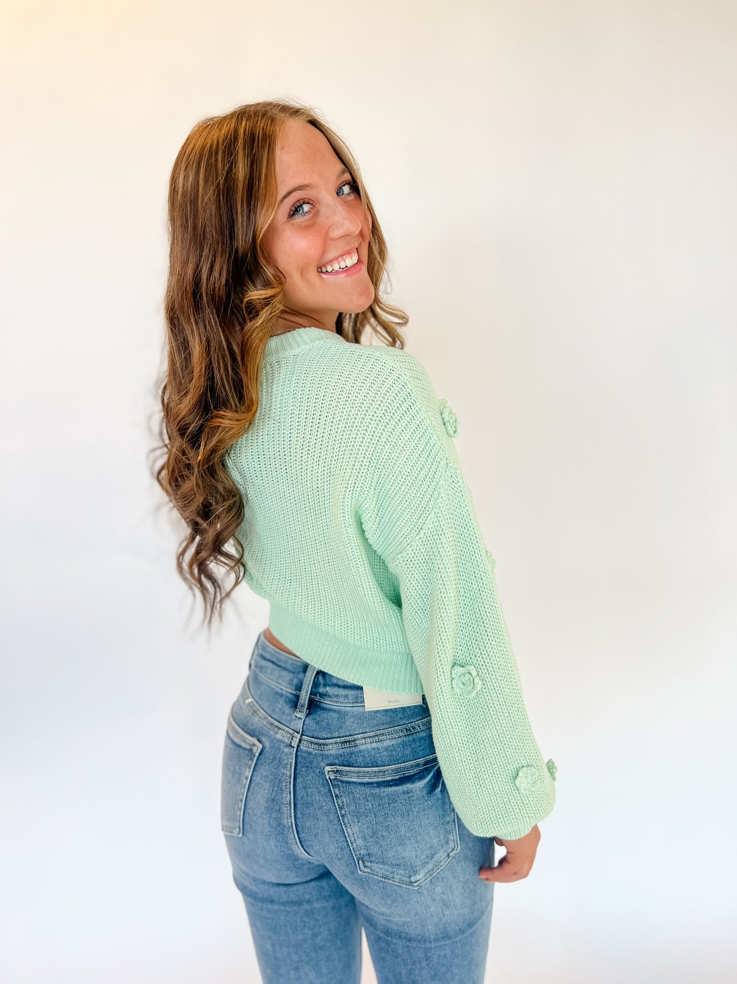 Minty Sweet Detailed Sweater