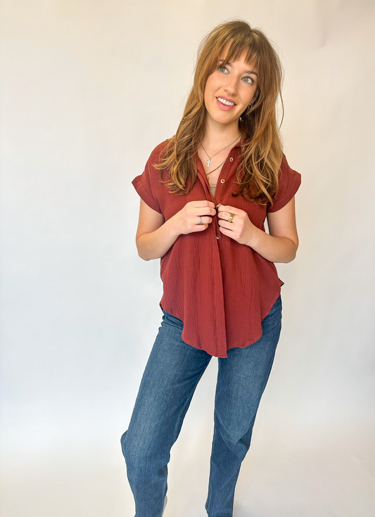 The Sunday Button Up - Rust