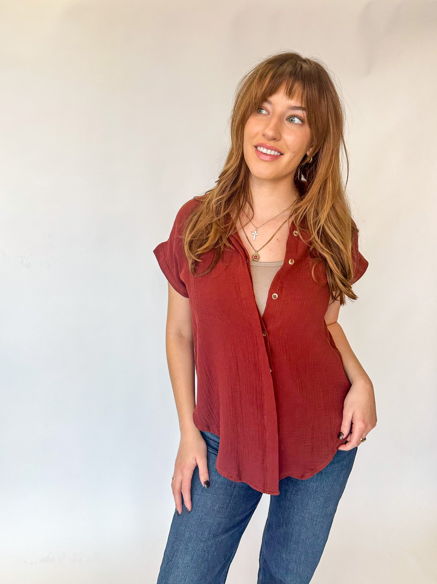 The Sunday Button Up - Rust