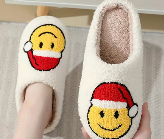 Holiday Slippers - Santa Smiley