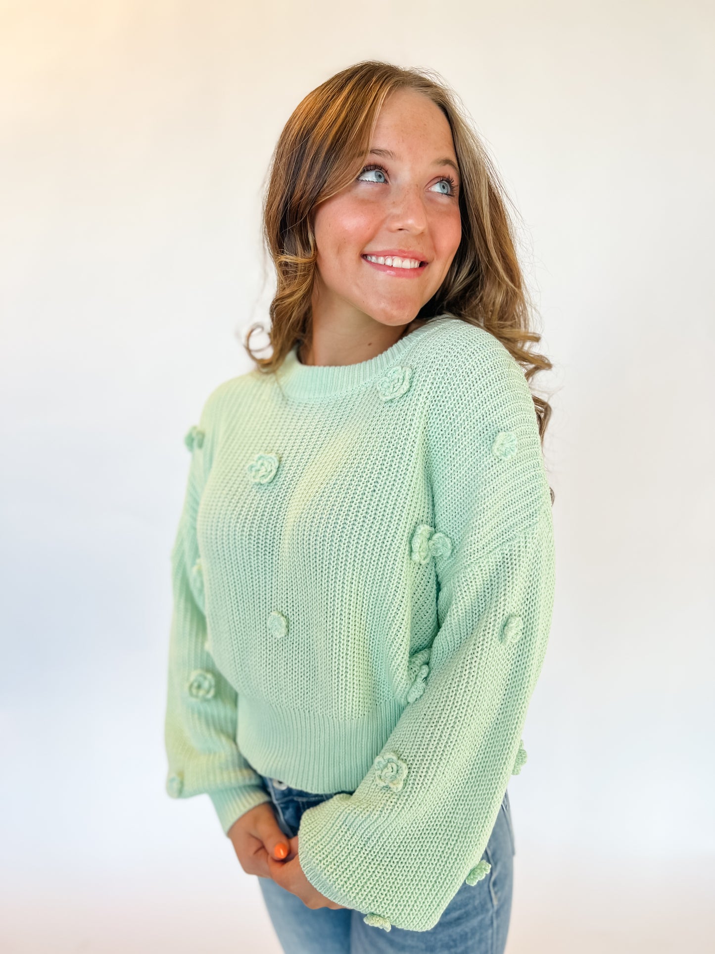 Minty Sweet Detailed Sweater