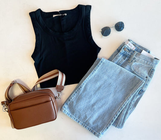 Hailey Crop Tank - Black