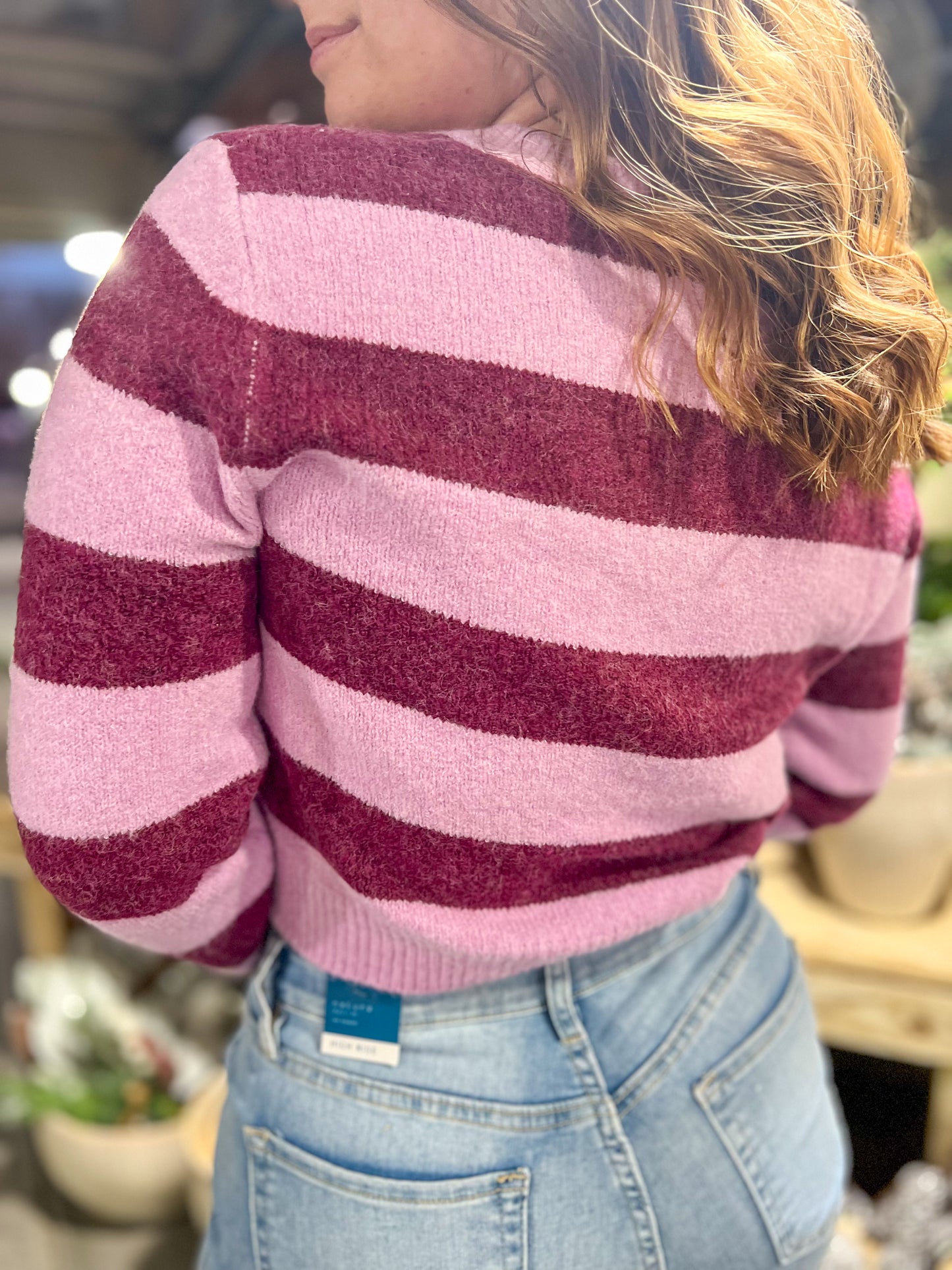 Wonderland Sweater Crop - Cranberry
