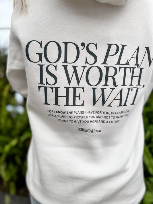 God’s Plan Hoodie - White