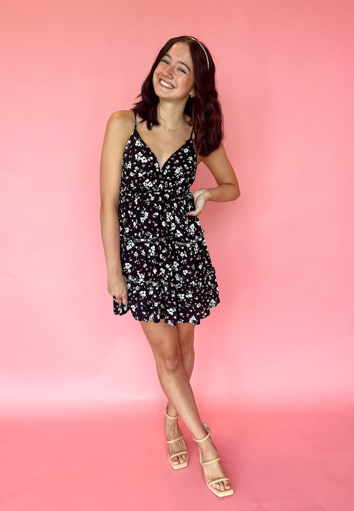 Sydney Floral Mini Dress - Black