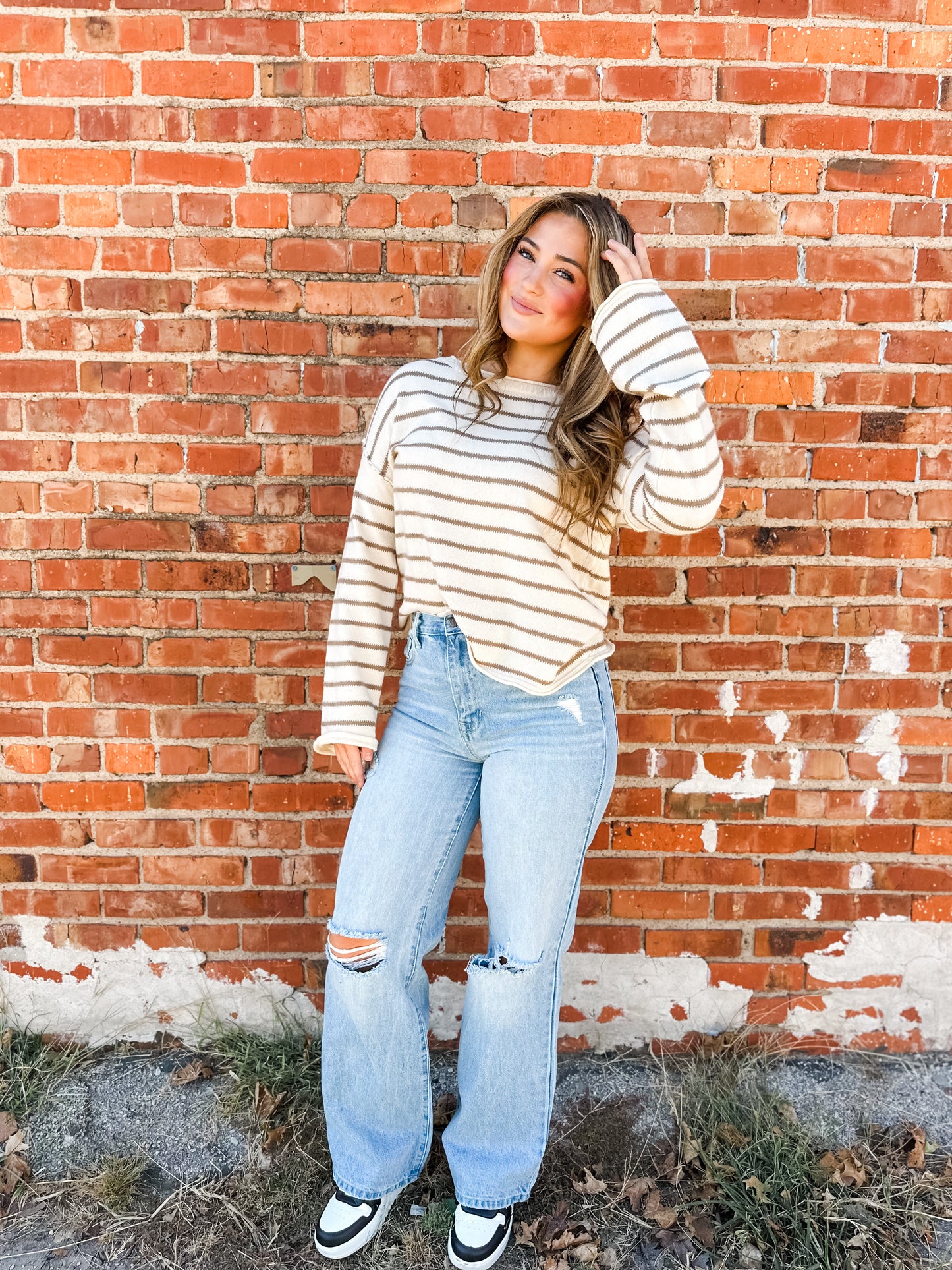 Head over Boots Striped Soft Sweater - Ivory