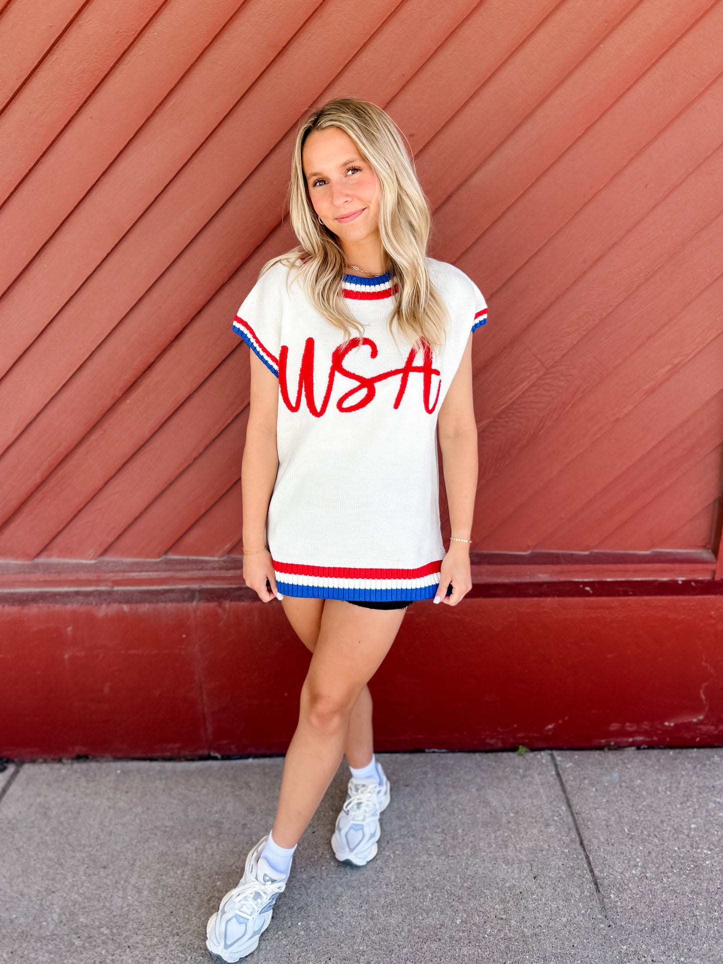 USA Script Dolman Top