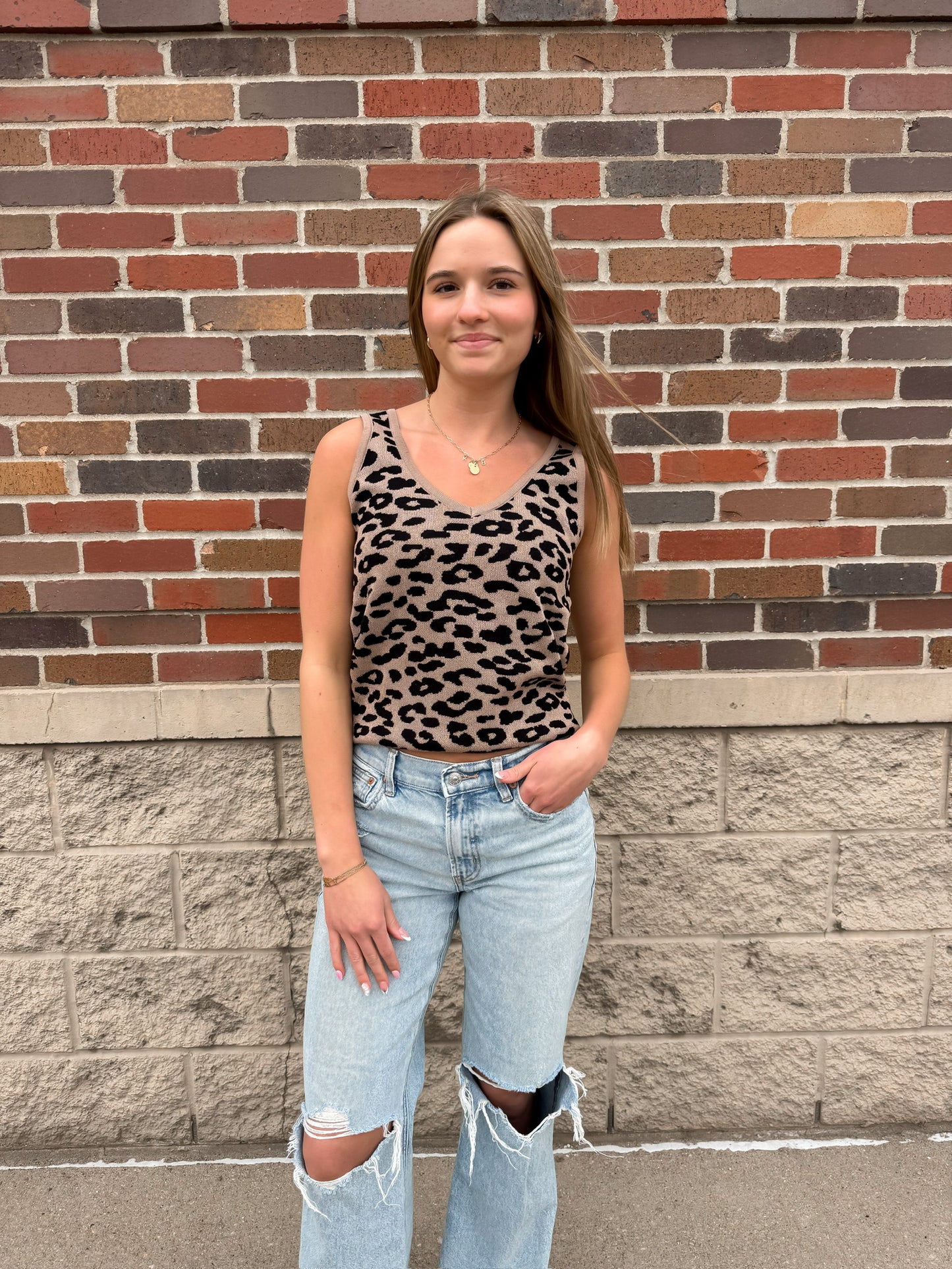 Knit Leopard Tank