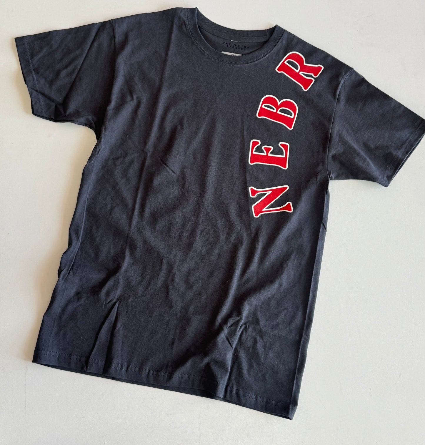 Over The Shoulder Nebraska Tee - Gunmetal