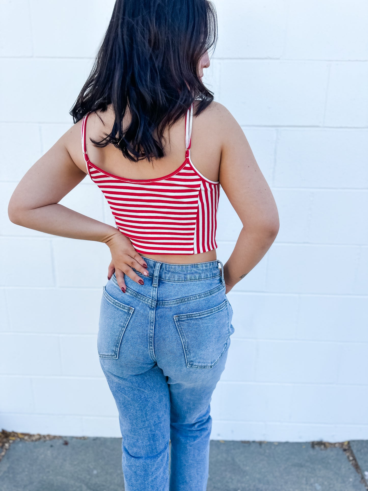 Eliana Stripe Tank - Red/White