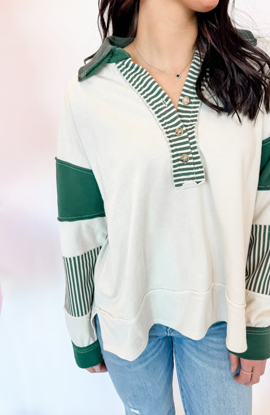 Time Away Casual Knit Top - Emerald