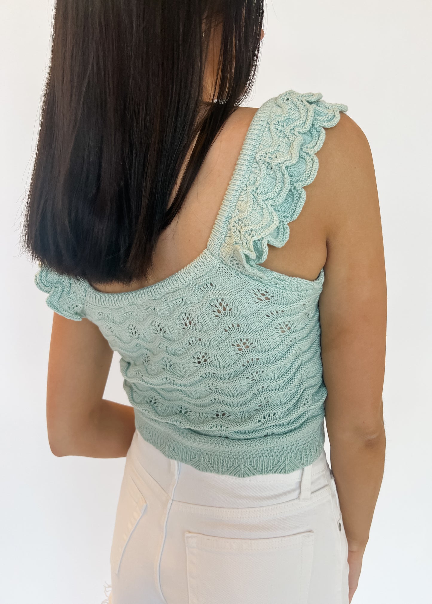 What A Doll Knit Crop - Mint