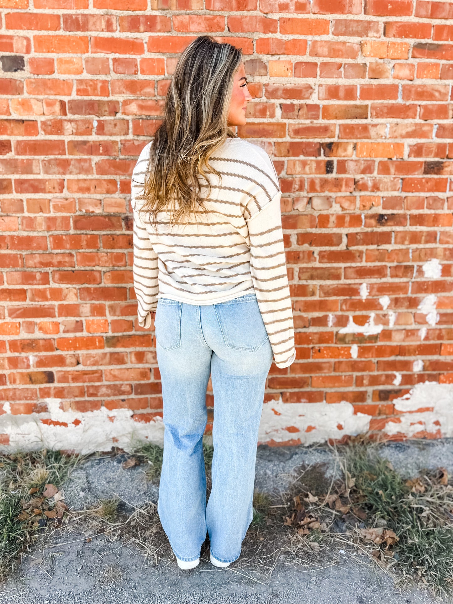 Head over Boots Striped Soft Sweater - Ivory