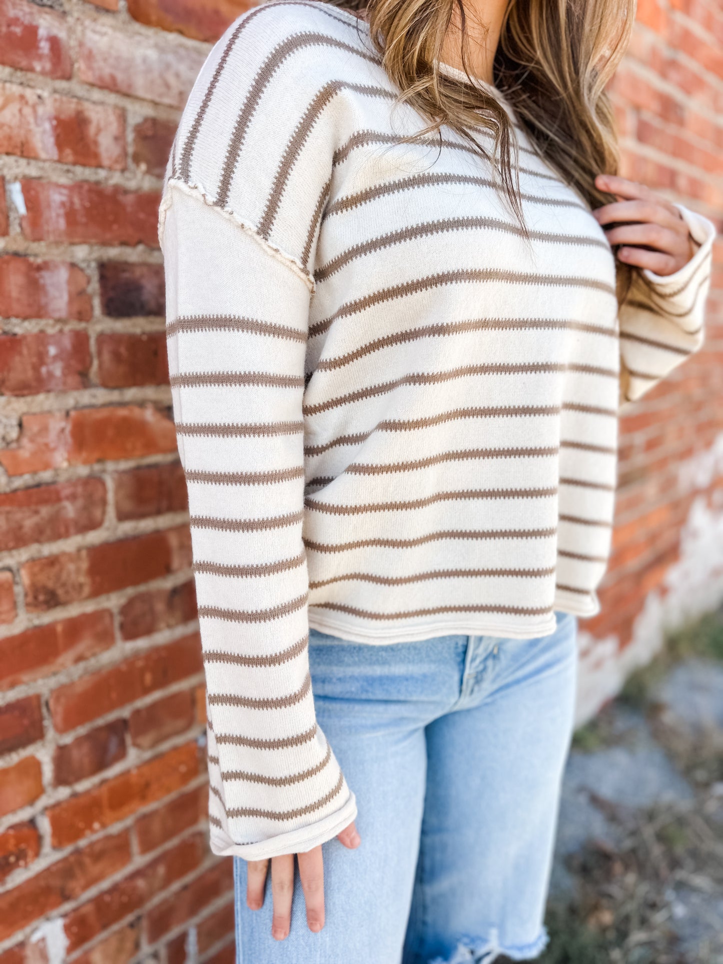 Head over Boots Striped Soft Sweater - Ivory