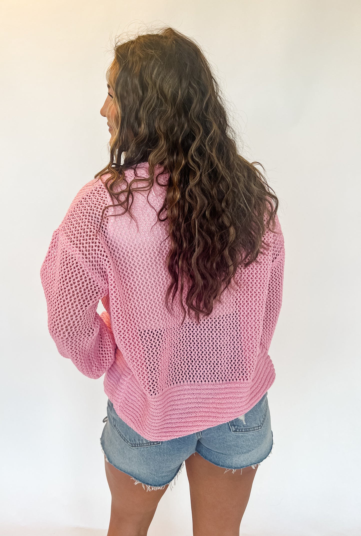 Aimee Light Knit Cardigan - Pink