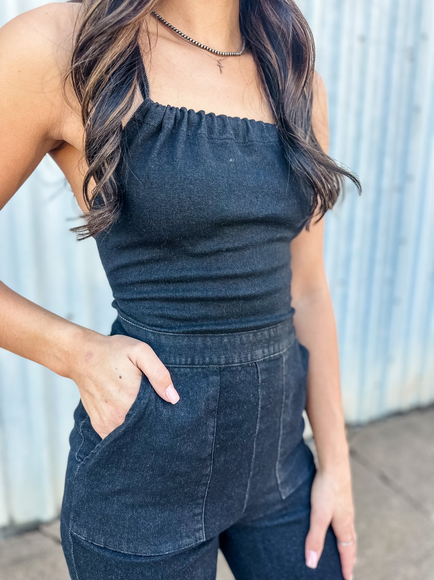 Whiskey Fever Denim Jumpsuit