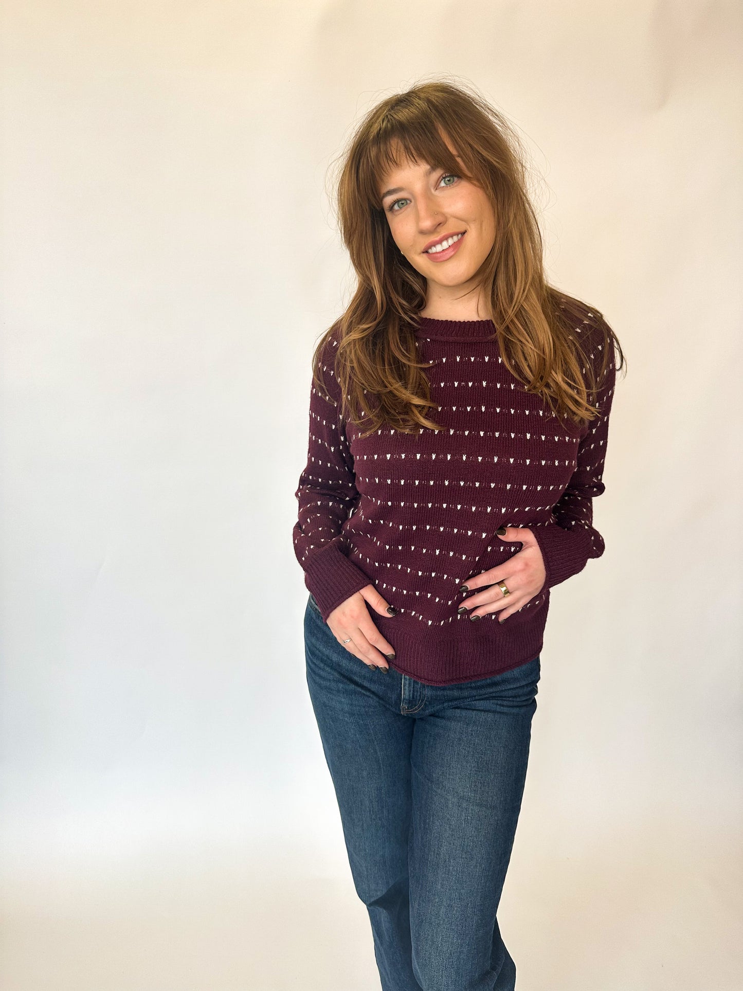 Mulberry Mist Striped Sweater