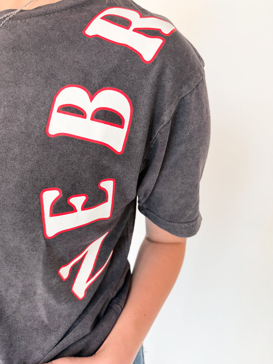 Over The Shoulder Nebraska Tee - Vintage Black