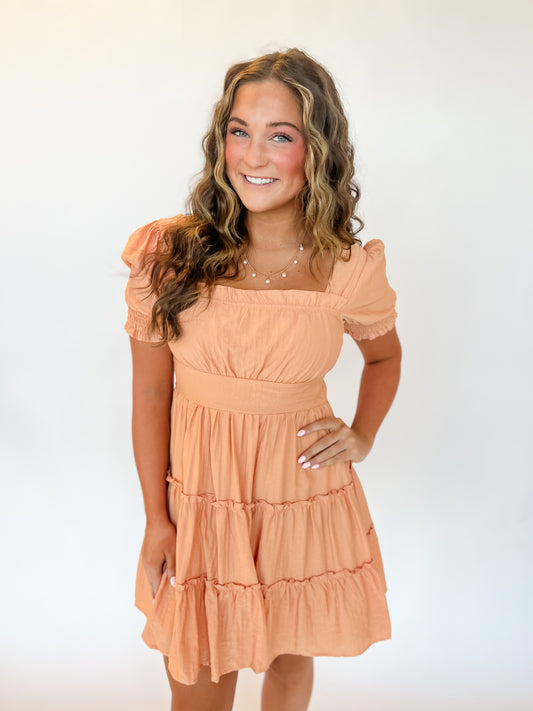 Meadow Dweller Mini Dress - Apricot