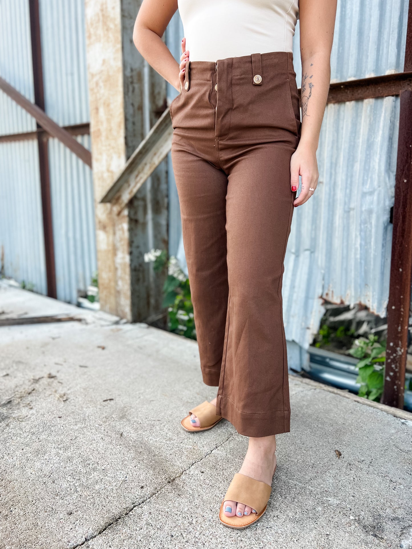 Same Page Ankle Trousers - Espresso